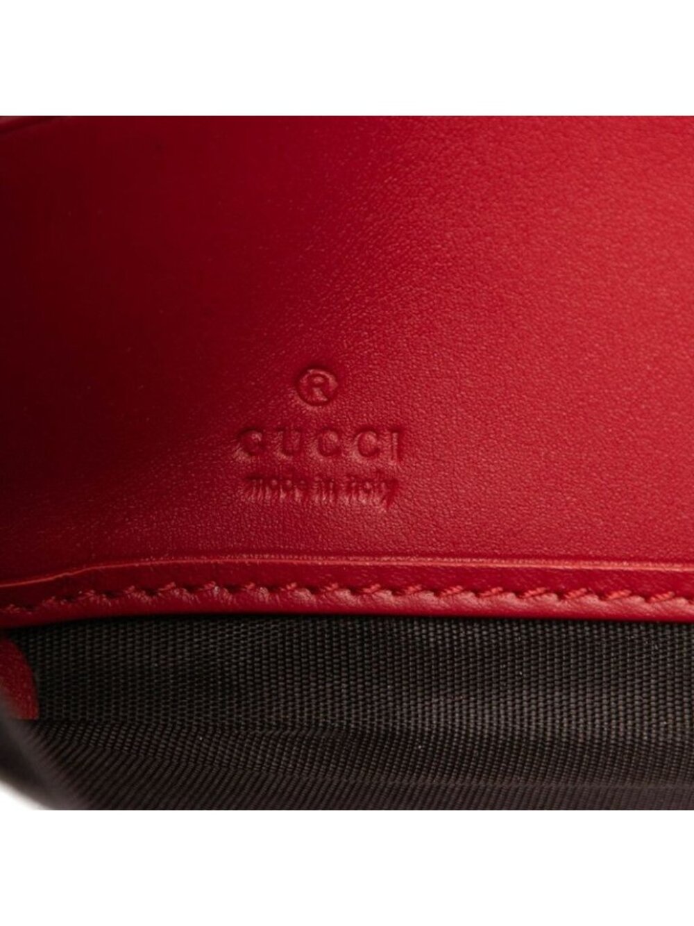Gucci Sylvie Sherry Line Wallet Zip Around Red Navy Leather - Picture 6 of 7